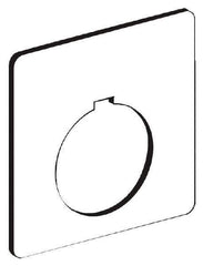 Schneider Electric - Square, Plastic Legend Plate - Blank - White Background, 30mm Hole Diameter, 57 Inch Square - USA Tool & Supply