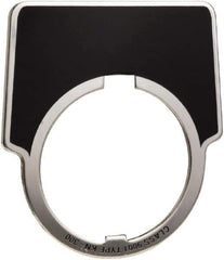 Schneider Electric - Half Round, Aluminum Legend Plate - Customizable Legend - Black Background, 1.22 Inch Hole Diameter, 1-3/4 Inch Wide x 1.234 Inch High - USA Tool & Supply