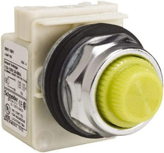 Schneider Electric - 120 VAC Yellow Lens Indicating Light - Screw Clamp Connector - USA Tool & Supply