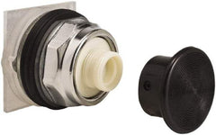 Schneider Electric - 30mm Mount Hole, Extended Straight, Pushbutton Switch Only - Black Pushbutton, Momentary (MO) - USA Tool & Supply
