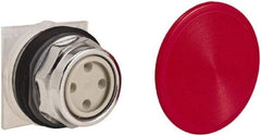 Schneider Electric - 30mm Mount Hole, Extended Straight, Pushbutton Switch Only - Round, Red Pushbutton, Momentary (MO), Weatherproof, Dust and Oil Resistant - USA Tool & Supply