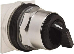 Schneider Electric - 30mm Mount Hole, 2 Position, Knob and Pushbutton Operated, Selector Switch Only - Black, Momentary (MO), without Contact Blocks, Weatherproof and Dust and Oil Resistant - USA Tool & Supply