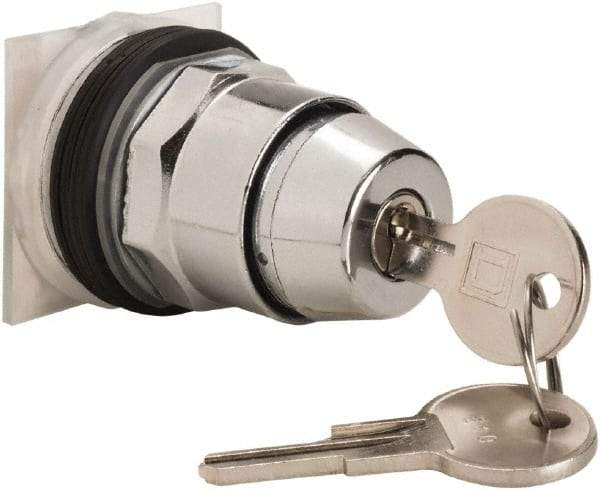 Schneider Electric - 30mm Mount Hole, 3 Position, Knob and Pushbutton Operated, Selector Switch Only - Black, Maintained (MA), without Contact Blocks, Weatherproof and Dust and Oil Resistant - USA Tool & Supply