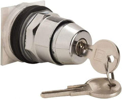 Schneider Electric - 30mm Mount Hole, 3 Position, Knob and Pushbutton Operated, Selector Switch Only - Black, Maintained (MA), without Contact Blocks, Weatherproof and Dust and Oil Resistant - USA Tool & Supply