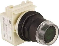 Schneider Electric - 30mm Mount Hole, Extended Straight, Pushbutton Switch Only - Green Pushbutton, Momentary (MO) - USA Tool & Supply