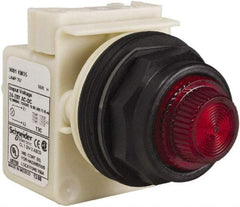 Schneider Electric - 24 V, 28 V Red Lens Indicating Light - Round Lens, Screw Clamp Connector, Corrosion Resistant, Dust Resistant, Oil Resistant - USA Tool & Supply