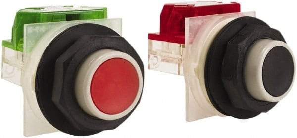 Schneider Electric - 30mm Mount Hole, Extended Straight, Pushbutton Switch - Momentary (MO) - USA Tool & Supply