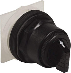 Schneider Electric - 30mm Mount Hole, 3 Position, Knob and Pushbutton Operated, Selector Switch Only - Black, Momentary (MO), without Contact Blocks, Anticorrosive, Weatherproof, Dust and Oil Resistant - USA Tool & Supply