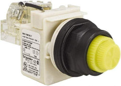 Schneider Electric - 120 V Yellow Lens LED Press-to-Test Indicating Light - Round Lens, Screw Clamp Connector, Corrosion Resistant, Dust Resistant, Oil Resistant - USA Tool & Supply