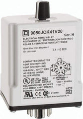 Square D - DPDT Time Delay Relay - 10 Contact Amp, 110 VDC & 120 VAC - USA Tool & Supply