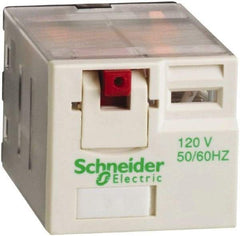 Schneider Electric - 3,750 VA Power Rating, Electromechanical Plug-in General Purpose Relay - 15 Amp at 250 VAC & 28 VDC, 3CO, 120 VAC - USA Tool & Supply