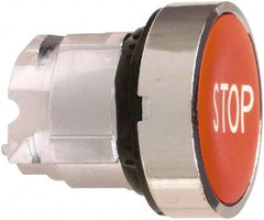 Schneider Electric - 22mm Mount Hole, Flush, Pushbutton Switch Only - Round, Red Pushbutton, Nonilluminated, Momentary (MO) - USA Tool & Supply