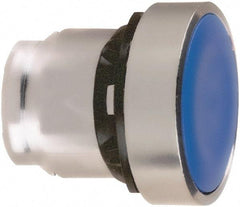 Schneider Electric - 22mm Mount Hole, Flush, Pushbutton Switch Only - Round, Blue Pushbutton, Maintained (MA) - USA Tool & Supply