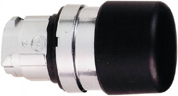 Schneider Electric - 22mm Mount Hole, Extended Mushroom Head, Pushbutton Switch Only - Round, Black Pushbutton, Nonilluminated, Momentary (MO) - USA Tool & Supply