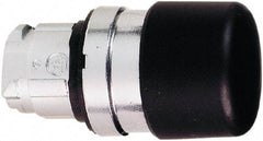 Schneider Electric - 22mm Mount Hole, Extended Mushroom Head, Pushbutton Switch Only - Round, Black Pushbutton, Nonilluminated, Momentary (MO) - USA Tool & Supply