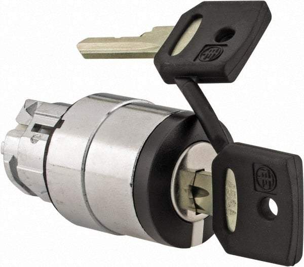 Schneider Electric - 22mm Mount Hole, 2 Position, Key Operated, Selector Switch - Black, Maintained (MA), Nonilluminated, Shock, Vibration and Water Resistant - USA Tool & Supply