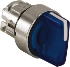 Schneider Electric - 22mm Mount Hole, 3 Position, Handle Operated, Selector Switch - Blue, Maintained (MA), Illuminated, Shock, Vibration and Water Resistant - USA Tool & Supply