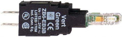 Schneider Electric - 12-24 VAC Blue Lens LED Indicating Light - Quick Connect Connector, Shock Resistant, Vibration Resistant - USA Tool & Supply