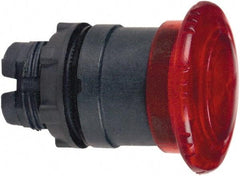 Schneider Electric - 22mm Mount Hole, Extended Mushroom Head, Pushbutton Switch Only - Round, Red Pushbutton, Illuminated, Maintained (MA) - USA Tool & Supply