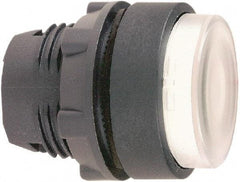Schneider Electric - 22mm Mount Hole, Extended Straight, Pushbutton Switch Only - Round, White Pushbutton, Illuminated, Momentary (MO) - USA Tool & Supply