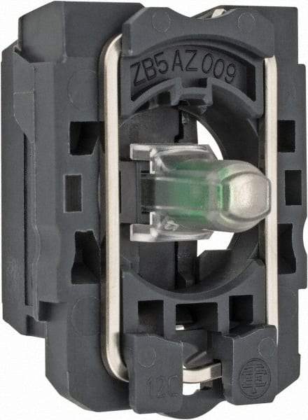 Schneider Electric - 12 V Green Lens LED Indicating Light - Screw Clamp Connector, Vibration Resistant - USA Tool & Supply