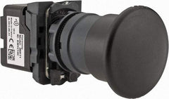 Schneider Electric - Extended Mushroom Head Pushbutton Switch Transmitter - Black, Round Button, Nonilluminated - USA Tool & Supply