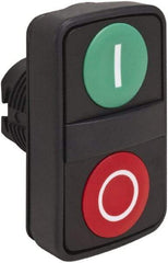 Schneider Electric - 22mm Mount Hole, Flush, Pushbutton Switch Only - Rectangle, Green and Red Pushbutton, Nonilluminated, Momentary (MO), On-Off, Shock and Vibration Resistant - USA Tool & Supply