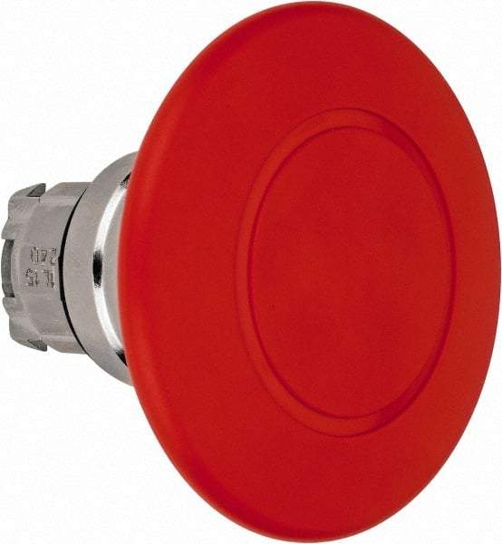 Schneider Electric - Extended Mushroom Head, Pushbutton Switch Only - Round, Red Pushbutton, Nonilluminated, Trigger Action, On-Off - USA Tool & Supply