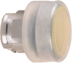 Schneider Electric - 22mm Mount Hole, Extended Straight, Pushbutton Switch Only - Round, Yellow Pushbutton, Nonilluminated, Momentary (MO) - USA Tool & Supply