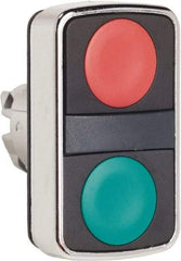 Schneider Electric - 22mm Mount Hole, Flush, Pushbutton Switch Only - Rectangle, Green and Red Pushbutton, Nonilluminated, Momentary (MO), On-Off, Shock and Vibration Resistant - USA Tool & Supply