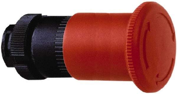 Schneider Electric - 22mm Mount Hole, Extended Mushroom Head, Pushbutton Switch Only - Round, Red Pushbutton, Nonilluminated, Maintained (MA), Off, Shock and Vibration Resistant - USA Tool & Supply