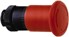 Schneider Electric - 22mm Mount Hole, Extended Mushroom Head, Pushbutton Switch Only - Round, Red Pushbutton, Nonilluminated, Maintained (MA), Off, Shock and Vibration Resistant - USA Tool & Supply