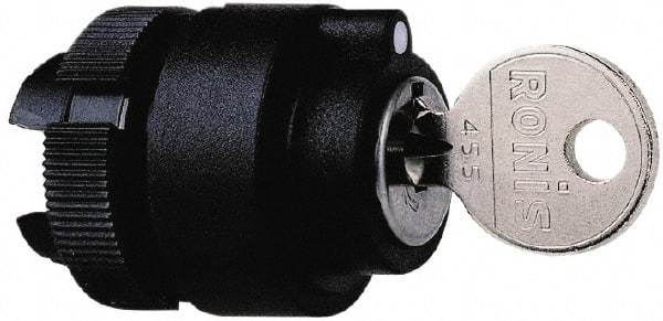 Schneider Electric - 22mm Mount Hole, 2 Position, Key Operated, Selector Switch Only - Black, Maintained (MA), Shock and Vibration Resistant - USA Tool & Supply