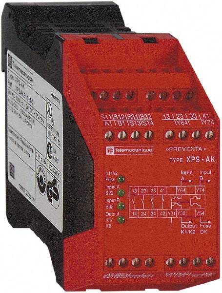 Schneider Electric - 24 VAC/VDC, 5 VA Power Rating, Electromechanical & Solid State Screw Clamp General Purpose Relay - 6 Amp at 24 V, 45mm Wide x 99mm High x 114mm Deep - USA Tool & Supply