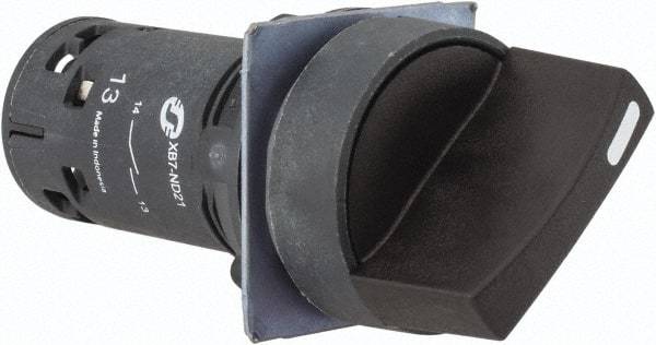 Schneider Electric - 22mm Mount Hole, 2 Position, Knob Operated, Selector Switch Only - Black, Maintained (MA), Nonilluminated, Shock and Vibration Resistant - USA Tool & Supply