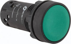 Schneider Electric - 22mm Mount Hole, Flush, Pushbutton Switch Only - Round, Green Pushbutton, Nonilluminated, Momentary (MO), Shock and Vibration Resistant - USA Tool & Supply