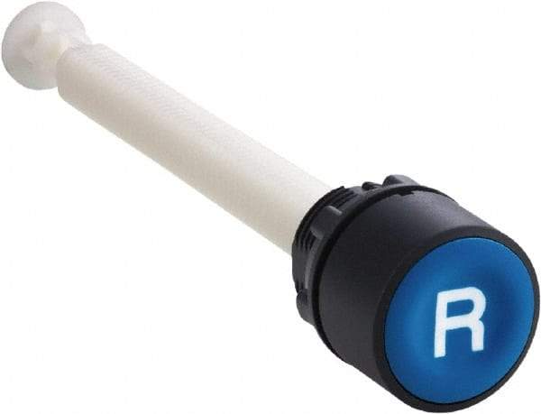 Schneider Electric - 22mm Mount Hole, Flush, Pushbutton Switch Only - Round, Blue Pushbutton, Nonilluminated - USA Tool & Supply