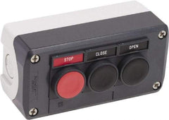 Schneider Electric - 3 Operator, Flush Pushbutton Control Station - Stop-Close-Open (Legend), Momentary Switch, 2NO/NC Contact, NEMA 13, 4X - USA Tool & Supply