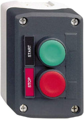 Schneider Electric - 2 Operator, Flush Pushbutton Control Station - Start-Stop (Legend), Momentary Switch, NO/NC Contact, NEMA 13, 4X - USA Tool & Supply