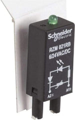 Schneider Electric - 6-24 VAC, 6-24 VDC, Relay Protection Module - For Use with RGZ Sockets (RXG Series), RSZ Sockets (RSB Series) - USA Tool & Supply