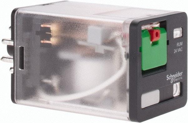 Schneider Electric - 3 at 60 Hz VA Power Rating, Octal Electromechanical Plug-in General Purpose Relay - 10 Amp at 277 VAC & 30 VDC, DPDT, 24 VAC, 35mm Wide x 56mm High x 35.4mm Deep - USA Tool & Supply