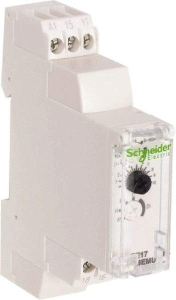 Schneider Electric - 10 hr Delay, Multiple Range SPDT Time Delay Relay - 8 Contact Amp, 24 to 240 VAC/VDC, Selector Switch - USA Tool & Supply