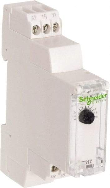 Schneider Electric - 100 hr Delay, Multiple Range SPDT Time Delay Relay - 8 Contact Amp, 24 VDC & 24 to 240 VAC, Selector Switch - USA Tool & Supply