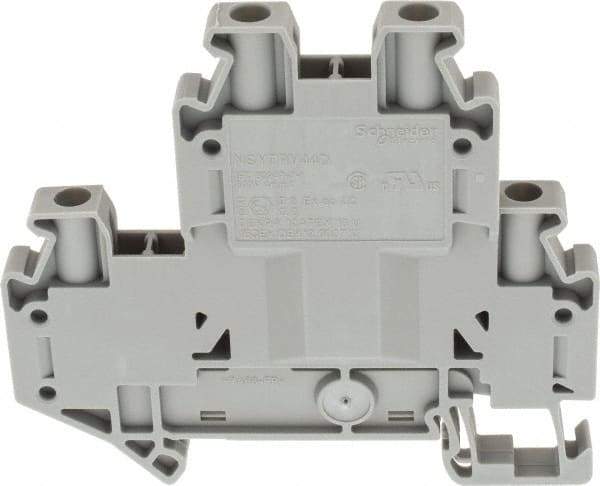 Schneider Electric - 2 Poles, 800 Volt, 36 Amp, -40 to 266°F, DIN Rail Mount, Polyamide Passthrough Terminal Block - 4 Contacts, 26 to 10 AWG Compatibility, 65mm High - USA Tool & Supply