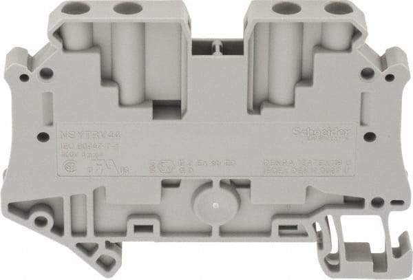 Schneider Electric - 1 Pole, 500 Volt, 39 Amp, -40 to 266°F, DIN Rail Mount, Polyamide Passthrough Terminal Block - 4 Contacts, 26 to 10 AWG Compatibility, 47-1/2mm High - USA Tool & Supply