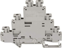 Schneider Electric - 3 Poles, 500 Volt, 24 Amp, -40 to 266°F, DIN Rail Mount, Polyamide Passthrough Terminal Block - 6 Contacts, 26 to 12 AWG Compatibility, 77-1/2mm High - USA Tool & Supply