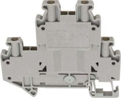 Schneider Electric - 2 Poles, 500 Volt, 28 Amp, -40 to 266°F, DIN Rail Mount, Polyamide Passthrough Terminal Block - 4 Contacts, 26 to 12 AWG Compatibility, 65mm High - USA Tool & Supply