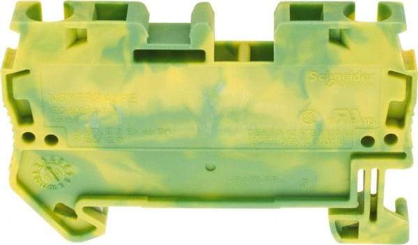 Schneider Electric - 1 Pole, 1,000 Volt, -40 to 266°F, DIN Rail Mount, Polyamide Grounding Terminal Block - 2 Contacts, 28 to 10 AWG Compatibility, 36-1/2mm High - USA Tool & Supply