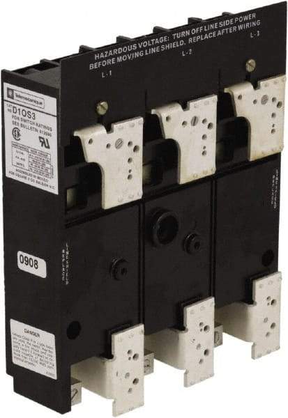 Square D - 1 & 3 Phase, 600VAC, 1 Pole, 3, Open Nonfused Cam & Disconnect Switch - 1 Wire - USA Tool & Supply