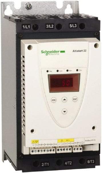 Schneider Electric - 62 Amp, 208 to 600 Coil VAC, 50/60 Hz, IEC Motor Starter - 1 Phase Hp: 15 at 208 Volt, 20 at 230 Volt, 3 Phase Hp: 40 at 460 Volt, 50 at 575 Volt - USA Tool & Supply